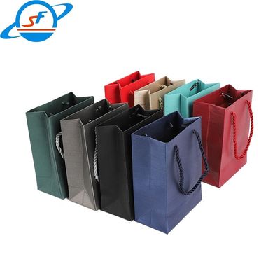 New Custom Print Logo Gift High Quality Paper Bags Luxury Paper Shopping Bag With Ribbon Handle